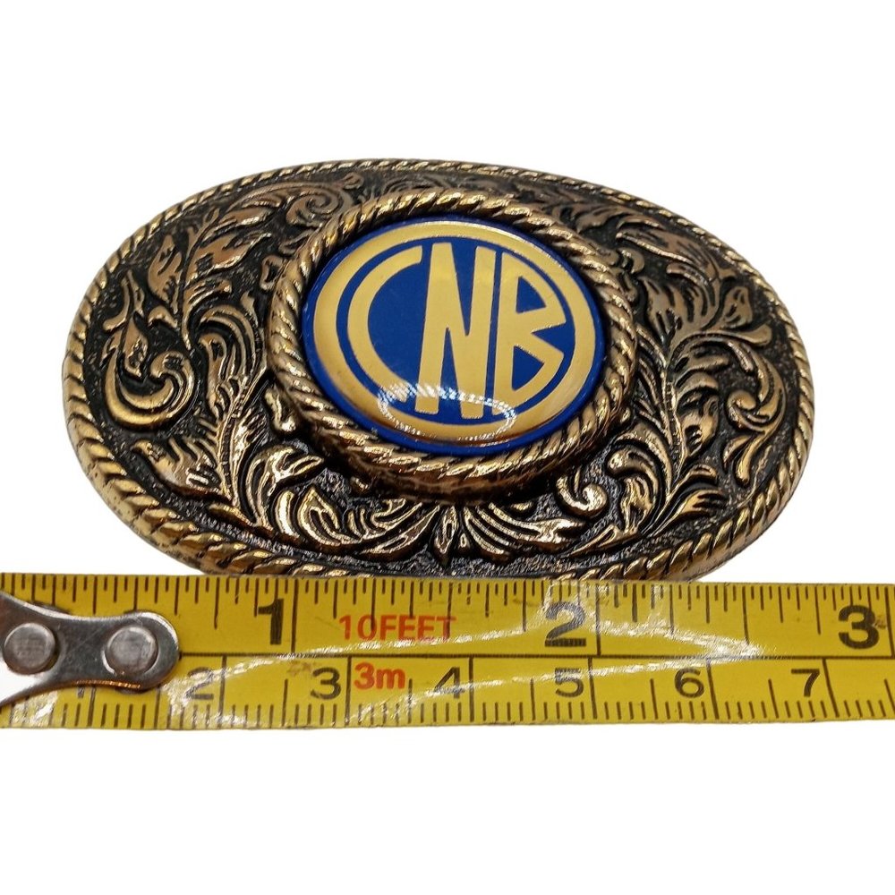 Initials CNB Belt Buckle Letters Name Vintage Western Wear Country Rodeo Cowboy